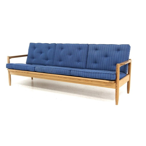 Vintage pine 3 seater sofa, Sweden 1970
