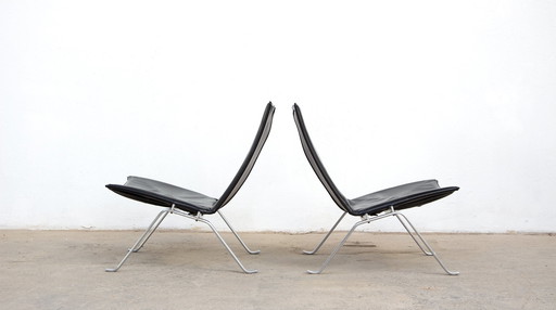  Pair Of Pk 22 Chairs Poul Kjærholm For Fritz Hansen