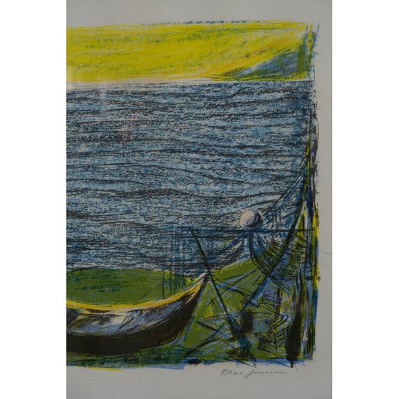 Image 1 of Litografia moderna d'epoca di Else Jensen, Danimarca 1960