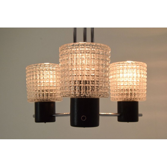 Image 1 of Lampadario vintage in vetro cromato di Instala Jílové u Děčína, Cecoslovacchia 1960