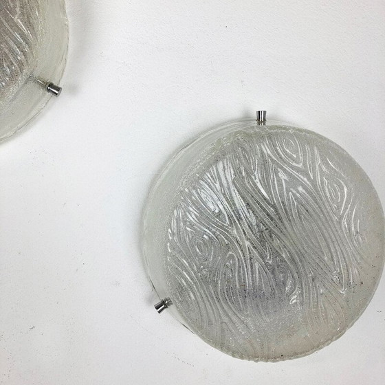 Image 1 of Pair of vintage wall lamps in frosted glass, Germany 1970