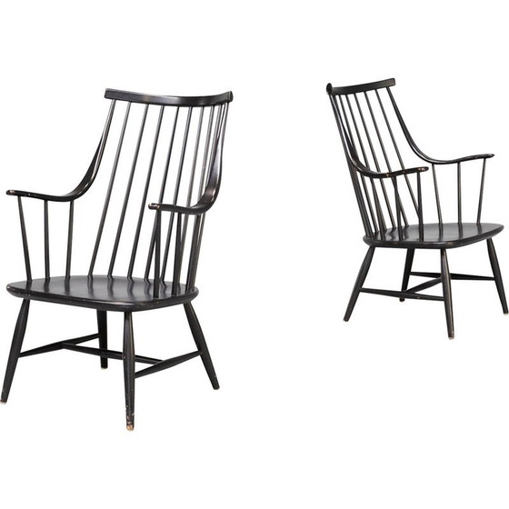 Image 1 of Pair of vintage bentwood armchairs by Lena Larsson Grandessa for Nesto, Sweden 1960