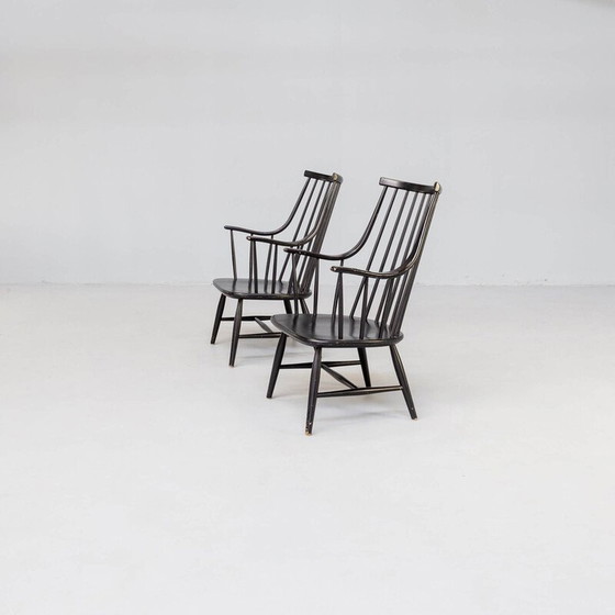 Image 1 of Pair of vintage bentwood armchairs by Lena Larsson Grandessa for Nesto, Sweden 1960