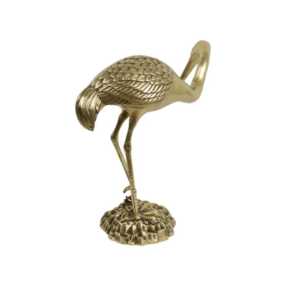 Image 1 of Large Brass Crane Statue