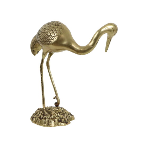 Image 1 of Large Brass Crane Statue