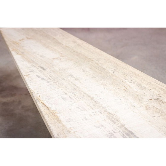 Image 1 of Vintage trapezoidal travertine architectural coffee table, 1970