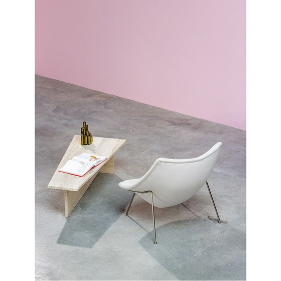 Image 1 of Vintage trapezoidal travertine architectural coffee table, 1970