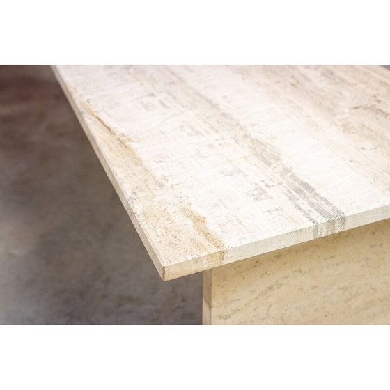 Image 1 of Vintage trapezoidal travertine architectural coffee table, 1970