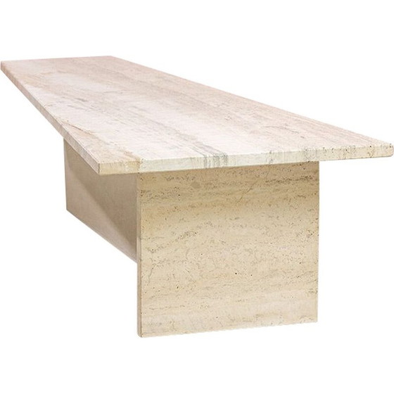 Image 1 of Vintage trapezoidal travertine architectural coffee table, 1970