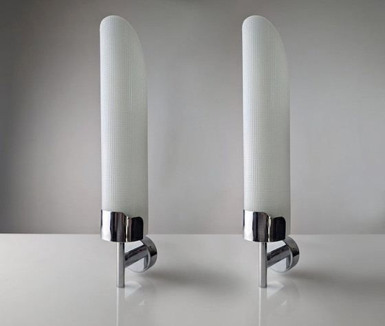 Image 1 of 2X Sconces By Max Ingrand For Fontana Arte 1980S