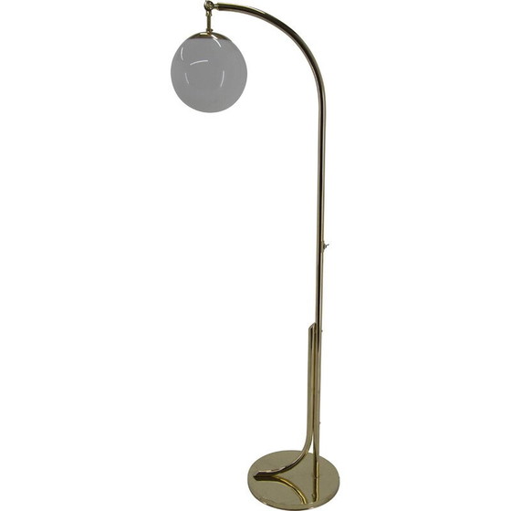 Image 1 of Ar Deco vintage brass floor lamp, Czechoslovakia 1930s