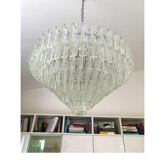 Image 1 of Coppia di lampadari in vetro di Murano "Quadriedro" vintage degli anni '70