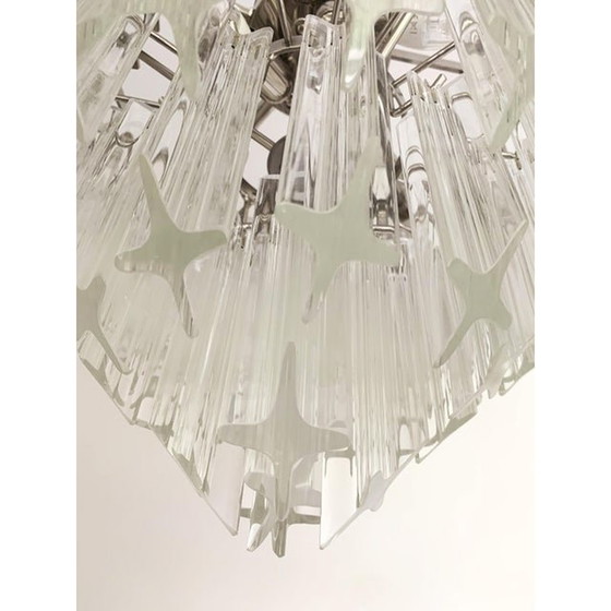 Image 1 of Coppia di lampadari in vetro di Murano "Quadriedro" vintage degli anni '70