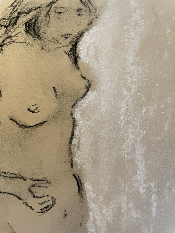 Image 1 of Bocetos de pintura al pastel y carbón, retratos de mujeres