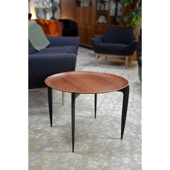 Image 1 of Vintage teak and beech tray table by Fritz Hansen and Sven Aage Willumsen for Fritz Hansen, Denmark 1960