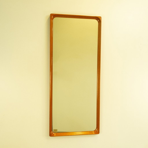 Wall mirror from Glasmäster, solid teak frame, 1960s