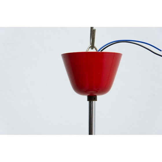 Image 1 of Vintage sheet metal, glass and plastic pendant lamp by Josef Hurka for Napako, Czechoslovakia 1960