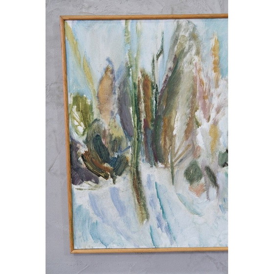 Image 1 of Vintage landscape oil painting by Per Olof Nord, Sweden 1972