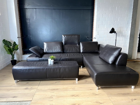 Image 1 of Koinor Volare leather sofa and stool