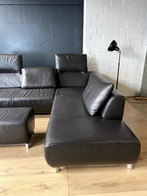 Image 1 of Koinor Volare leather sofa and stool