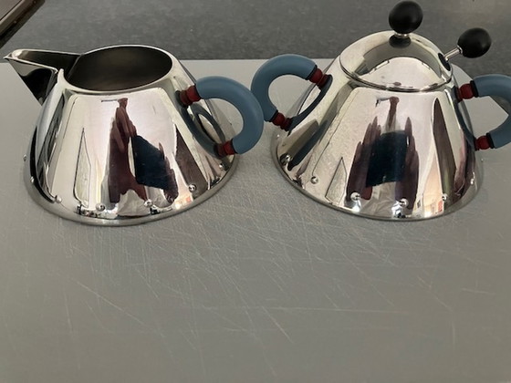 Image 1 of Alessi cream jug and sugar bowl Michael Graves