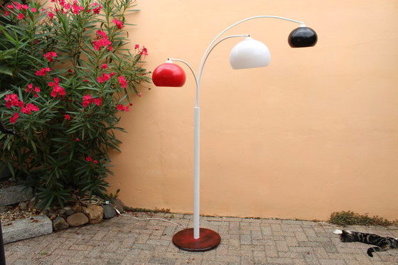 Image 1 of Postmodern 80s Memphis style arc lamp