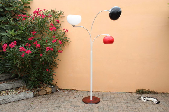 Image 1 of Postmodern 80s Memphis style arc lamp