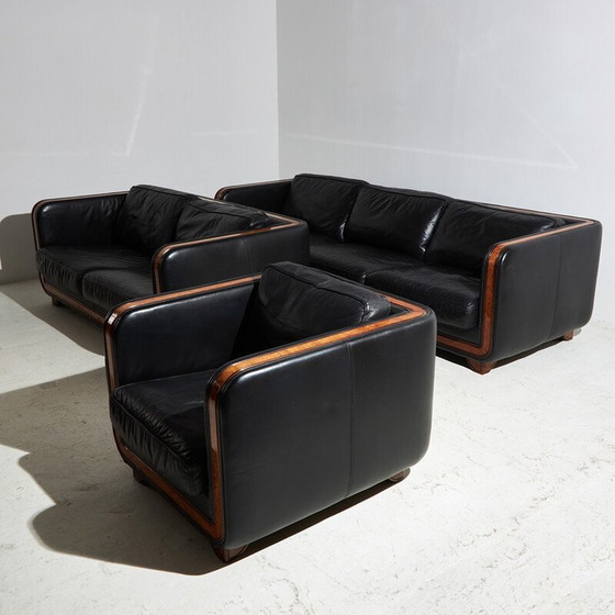 Image 1 of Vintage 3-seater "New York" leather sofa by Alberto Nieri for Galeria Nieri, Italy 1960