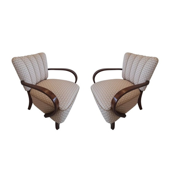 Image 1 of Set of 2 mid-century Art Deco H-237 armchairs by Jindrich Halabala, 1930s