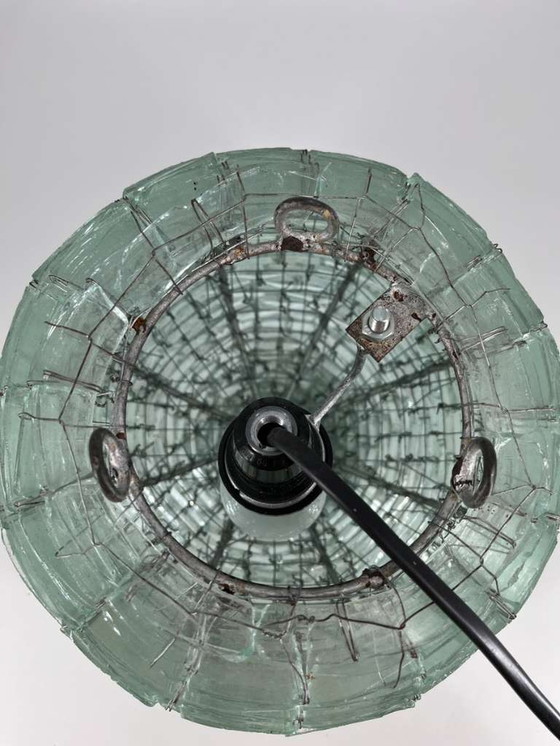 Image 1 of Italy Glass Mosaic Lamp "Tao" Space Age Glass Ice Block Brutalism