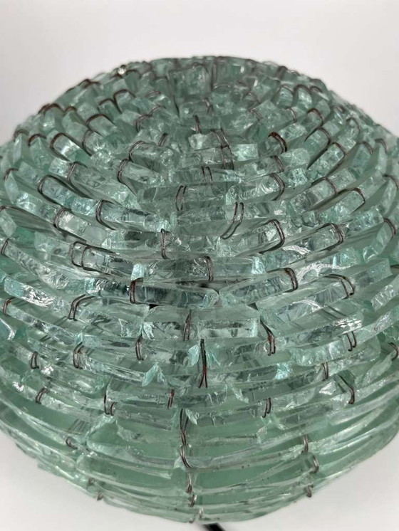 Image 1 of Italy Glass Mosaic Lamp "Tao" Space Age Glass Ice Block Brutalism