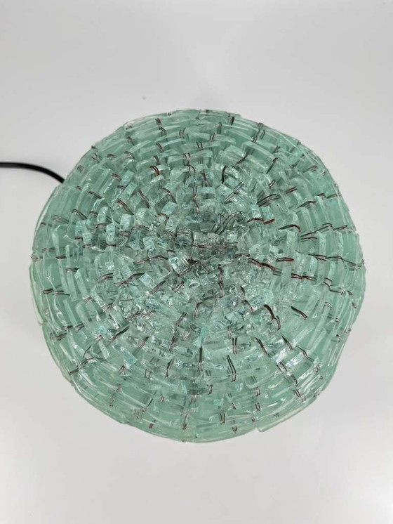 Image 1 of Italy Glass Mosaic Lamp "Tao" Space Age Glass Ice Block Brutalism