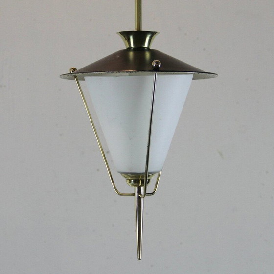Image 1 of Lampada a sospensione vintage in ottone, Francia 1950