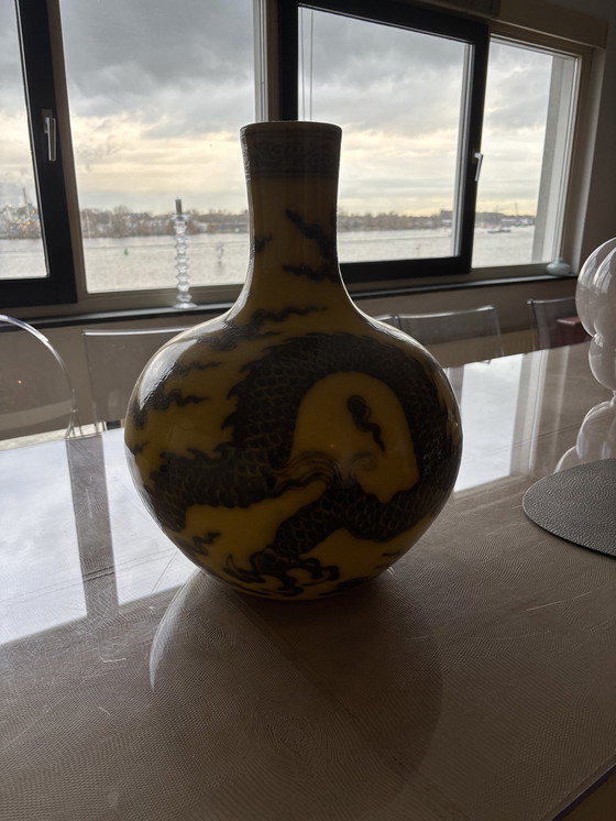 Image 1 of Pols Potten Dragon Vase Yellow