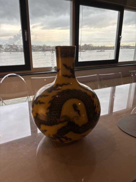 Image 1 of Pols Potten Dragon Vase Yellow