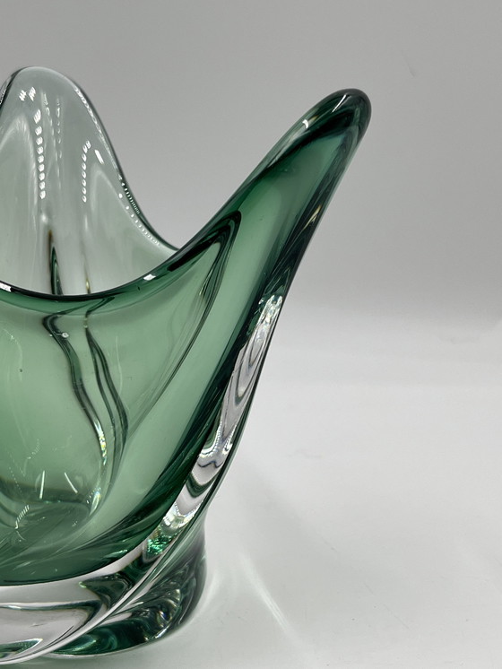 Image 1 of Val Saint Lambert green vase