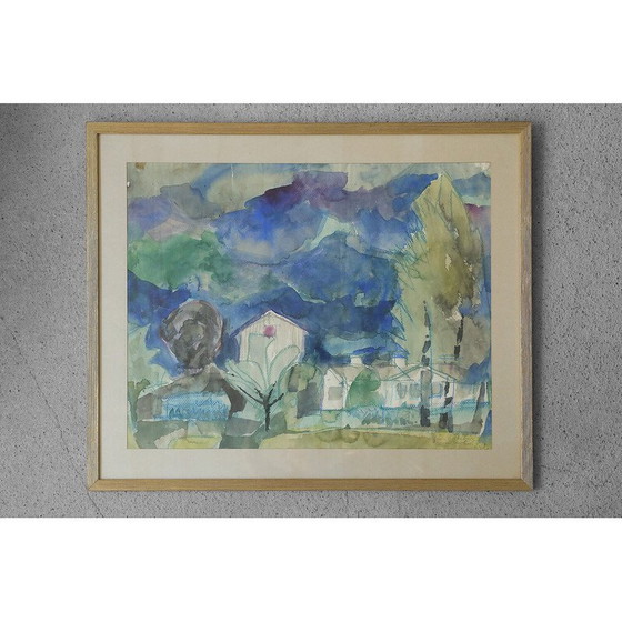 Image 1 of Dipinto vintage di Frideborg Bryth, 1950