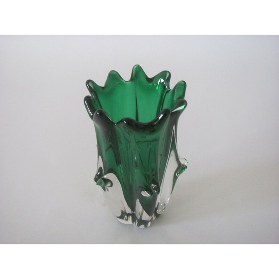 Image 1 of Vintage metal glass vase by J. Hospodka for Chřibská, Czechoslovakia 1970