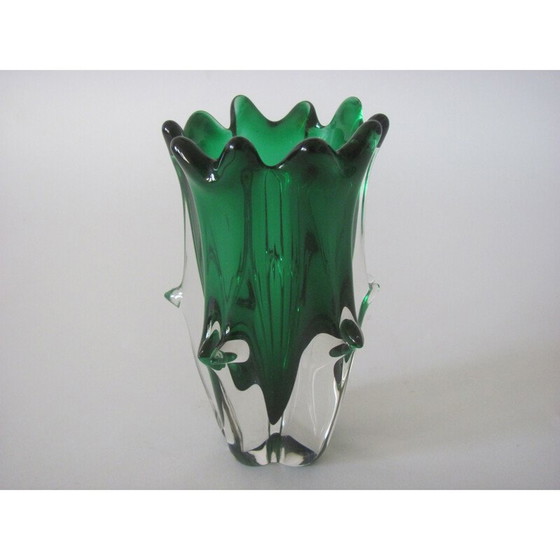 Image 1 of Vintage metal glass vase by J. Hospodka for Chřibská, Czechoslovakia 1970