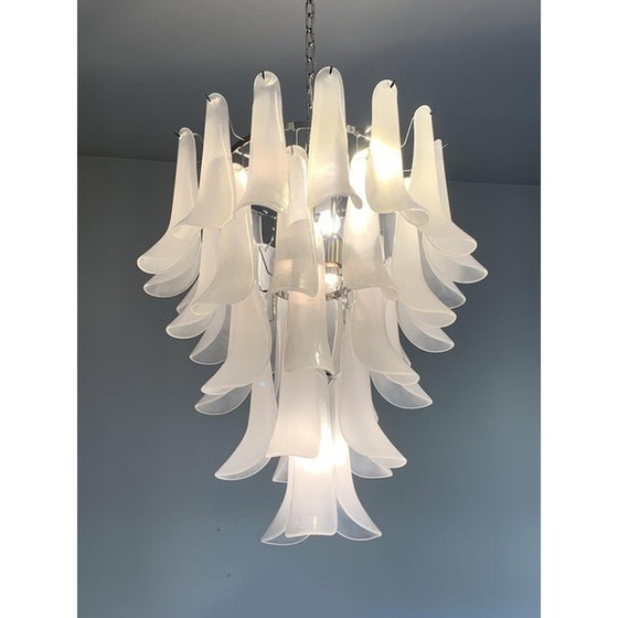 Image 1 of Vintage Frosted "Selle" Glass Chandelier