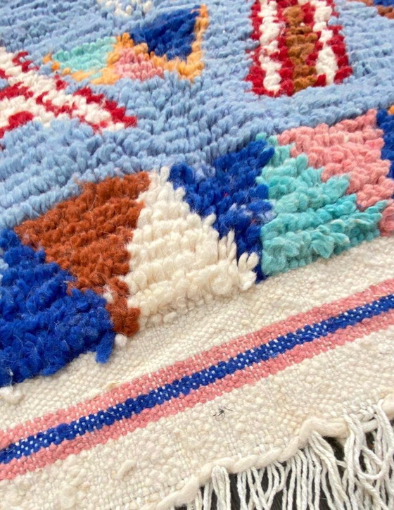 Image 1 of Unique Handmade Berber Carpet - 100% Natural Wool from Morocco (150x100cm)