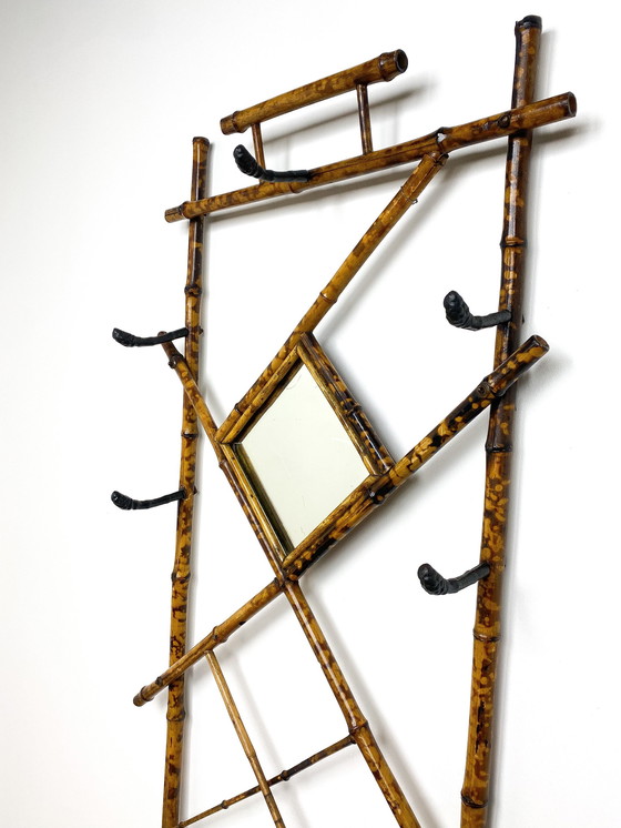 Image 1 of Appendiabiti vintage in bambù e rattan, Art Nouveau, Art Déco 