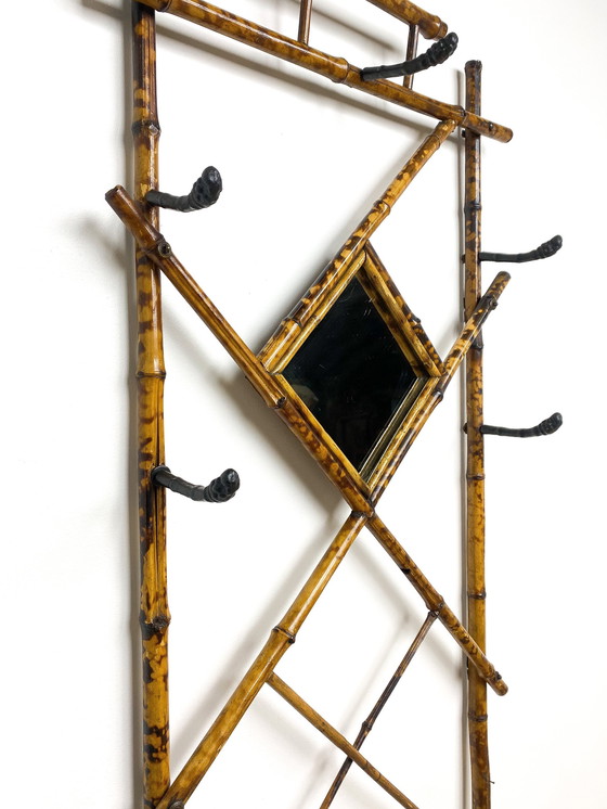 Image 1 of Appendiabiti vintage in bambù e rattan, Art Nouveau, Art Déco 