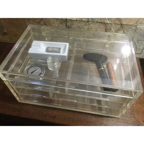 Image 1 of Vintage Plexiglas humidor, 1980s
