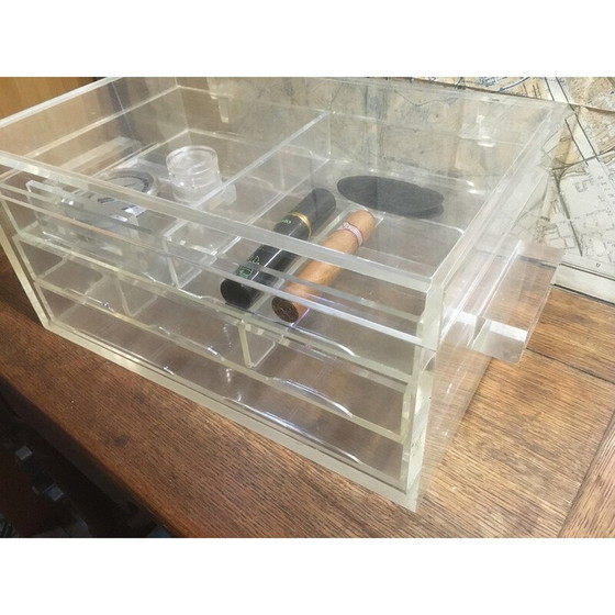 Image 1 of Vintage Plexiglas humidor, 1980s
