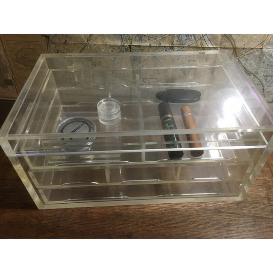 Image 1 of Vintage Plexiglas humidor, 1980s