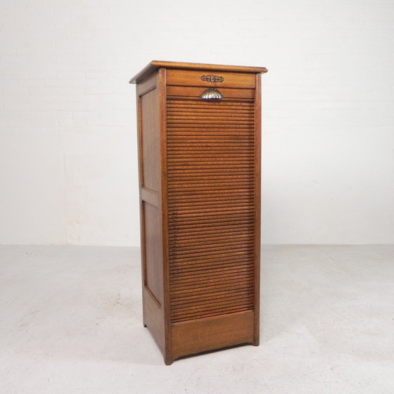 Image 1 of Oak Shutter Cabinet With 1 Shutter, 111 Cm High, 1930s