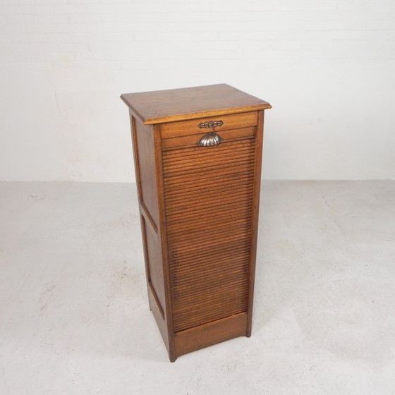 Image 1 of Oak Shutter Cabinet With 1 Shutter, 111 Cm High, 1930s