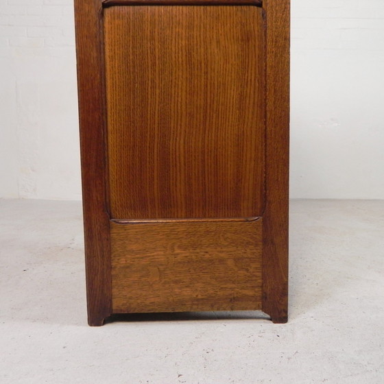 Image 1 of Oak Shutter Cabinet With 1 Shutter, 111 Cm High, 1930s