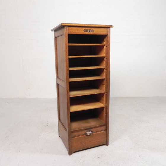 Image 1 of Oak Shutter Cabinet With 1 Shutter, 111 Cm High, 1930s